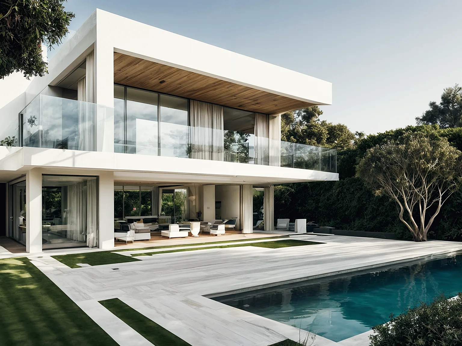 Vivienda contemporánea con jardín