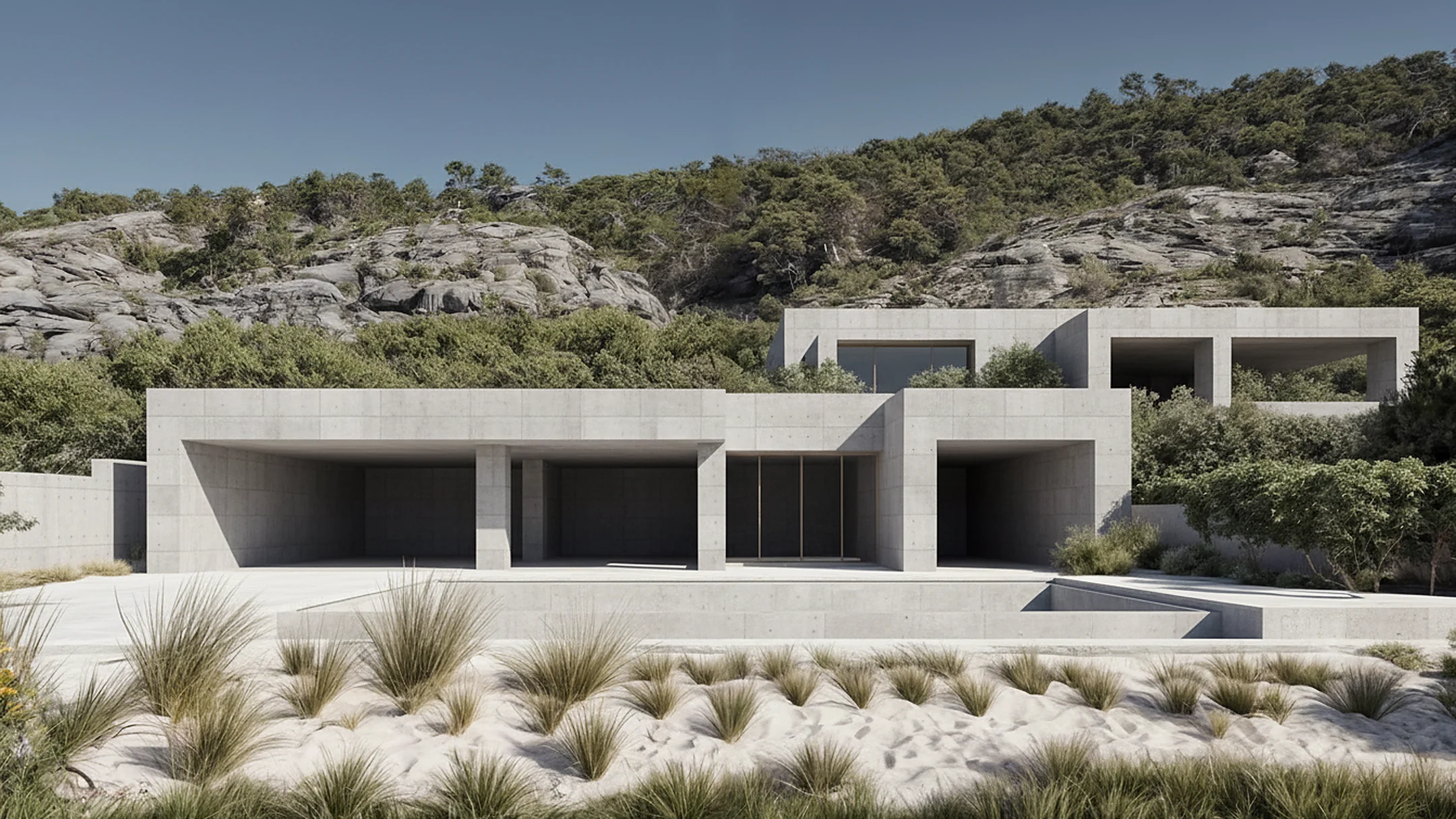 La vivienda cerrada en hormigón, con los huecos de ventana todavía vacíos